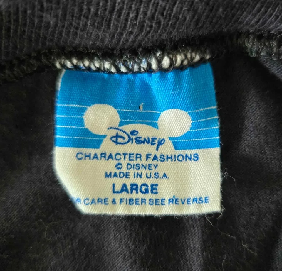 Vintage 90s Mickey Mouse T Shirt Black Sz Large USA MADE image indicator(6)