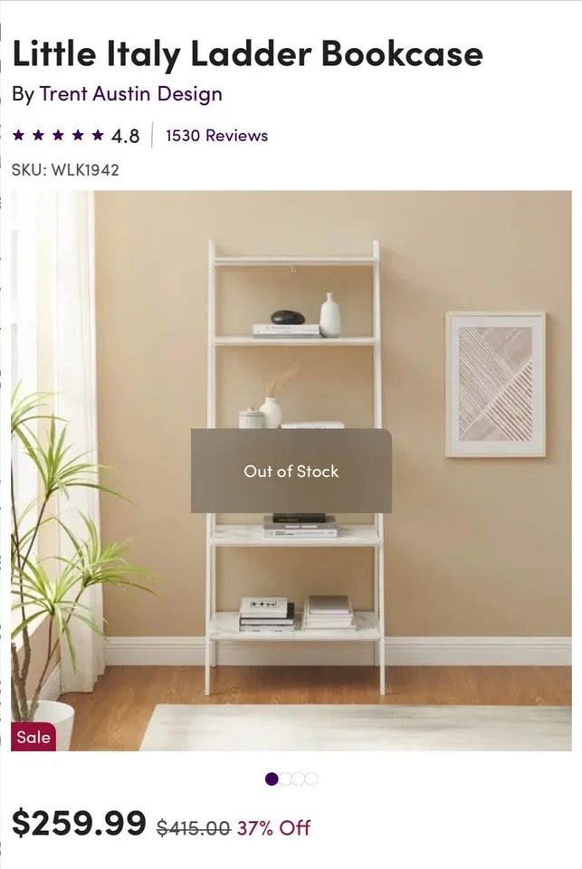 Little Italy Metal Ladder Bookcase image indicator(4)