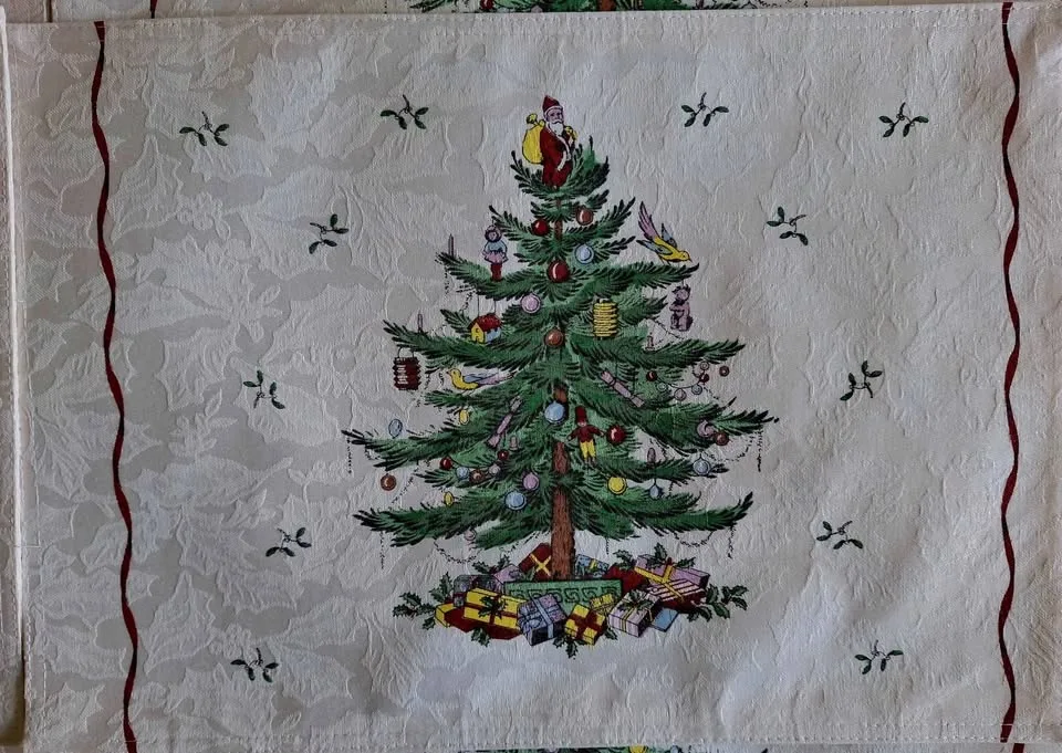 NEW SPODE CHRISTMAS TREE PLACEMATS SET OF 8 image indicator(2)