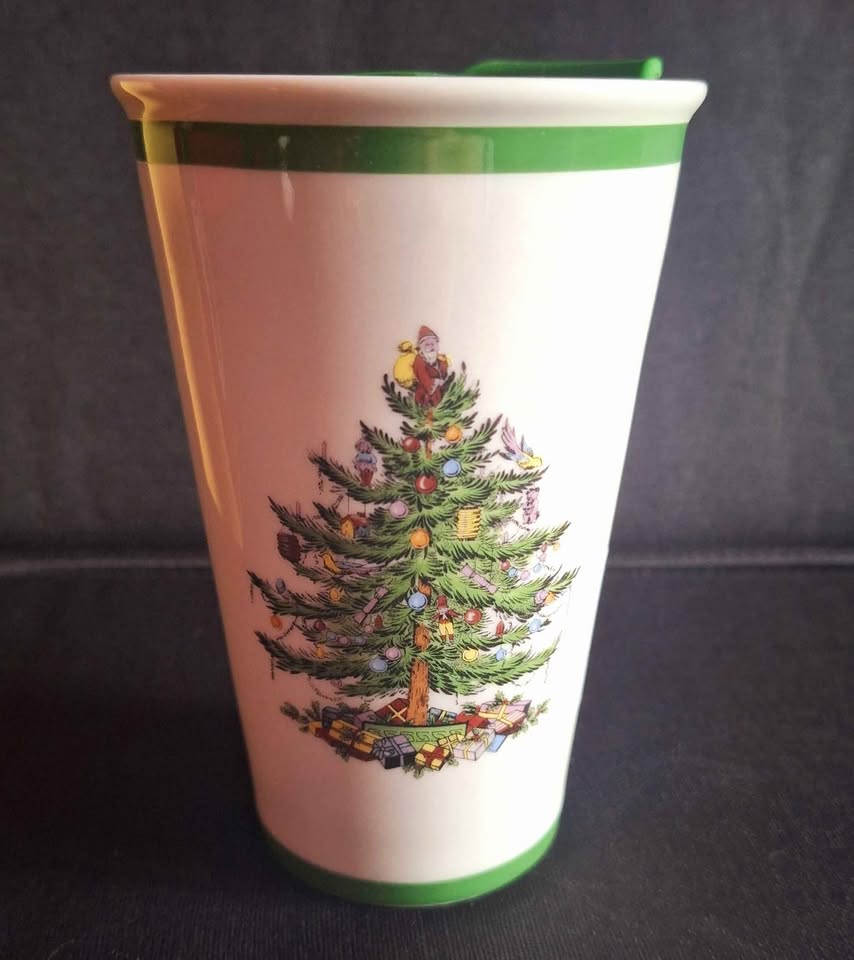 Spode "Christmas Tree" 5 5/8 Inch Travel Mug with Lid-New - photo 4