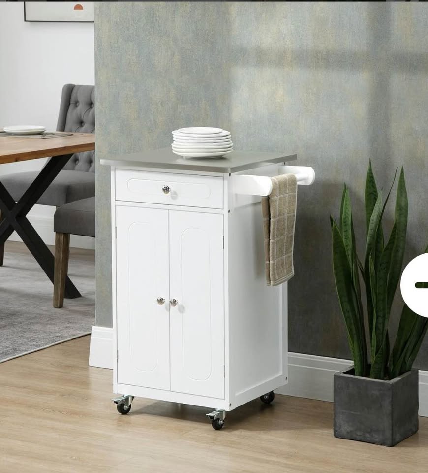 New white kitchen island pantry cart - photo 2