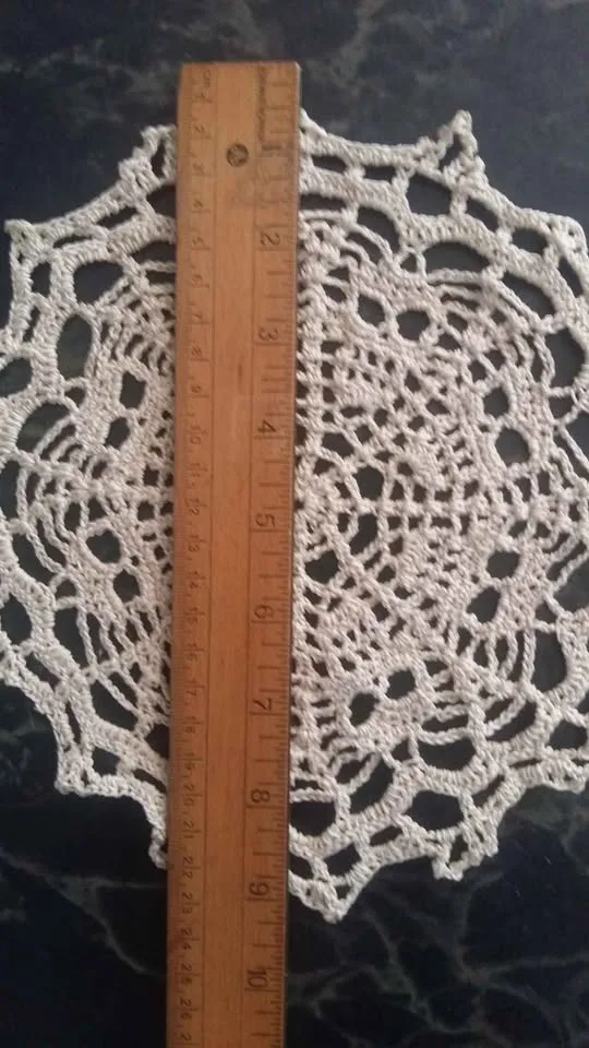 Beige Skull Halloween Crochet Doily handmade image indicator(5)
