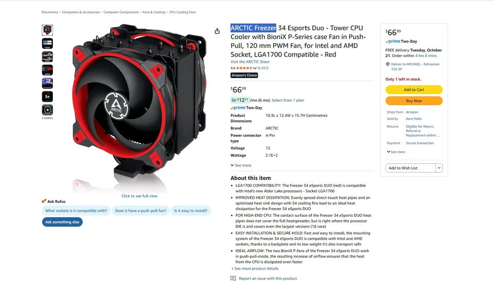 ARCTIC Freezer 34 eSports duo CPU Cooler - photo 5