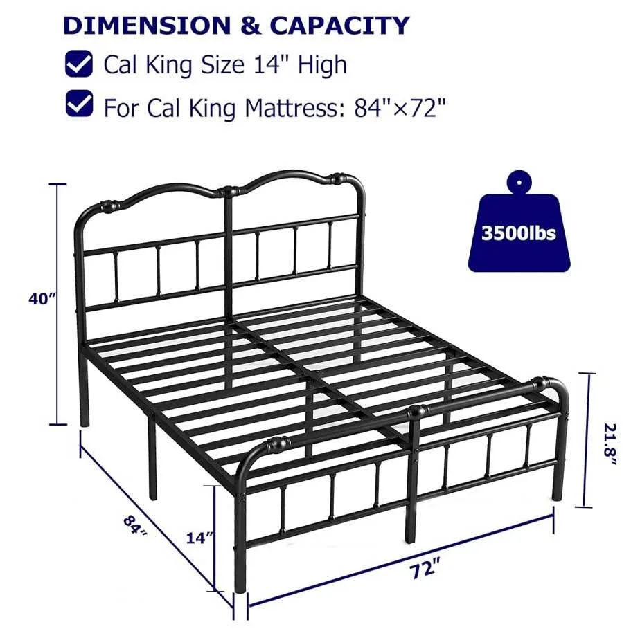 FDLOGW® Bed Frame - California King - 14 Inch, Victorian image indicator(2)
