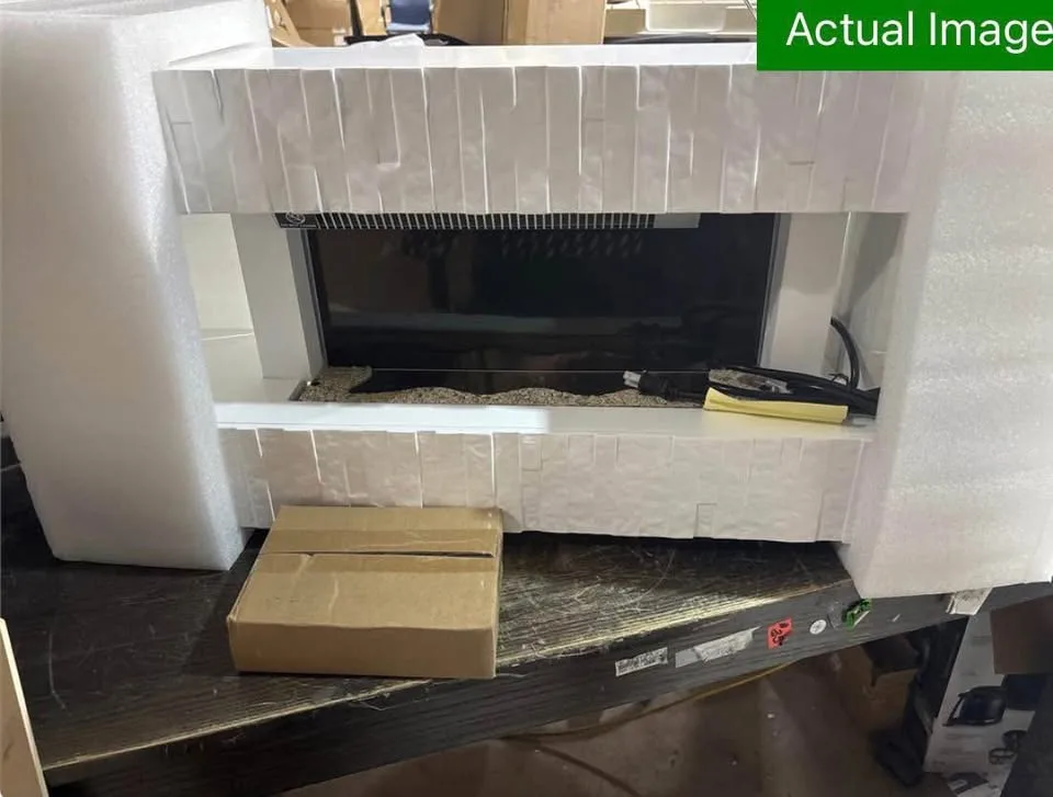 Homcom 32” Electric Fireplace with Mantel image indicator(7)