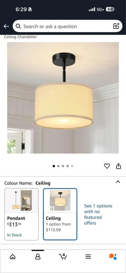 Fabric Semi Flush Mount Lighting Fixture image indicator(8)