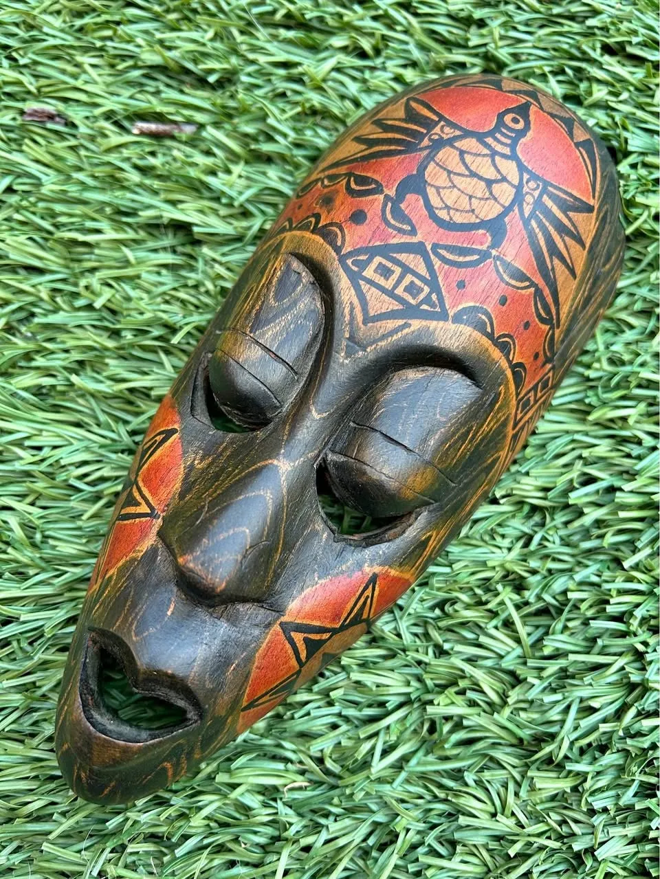 Vintage Small Hand-Carved Tribal Mask – African Style thumbnail