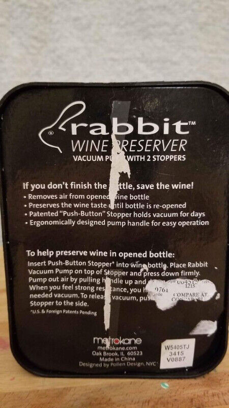 Rabbit Wine Preserver vacuum sealer (Pump with 2 stoppers) - photo 2