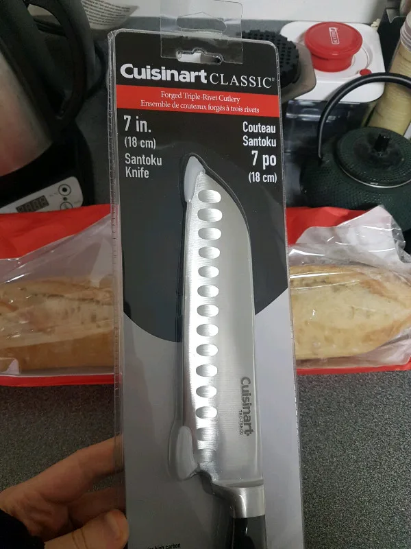 New 7" Cuisinart Santoku knife, forged High carbon stainless st. thumbnail