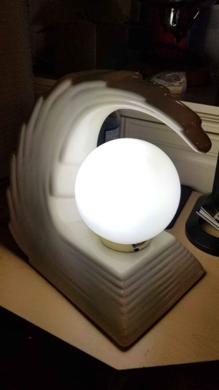 Vintage Art Deco Style Wave Lamp - rare unique lamp - photo 4