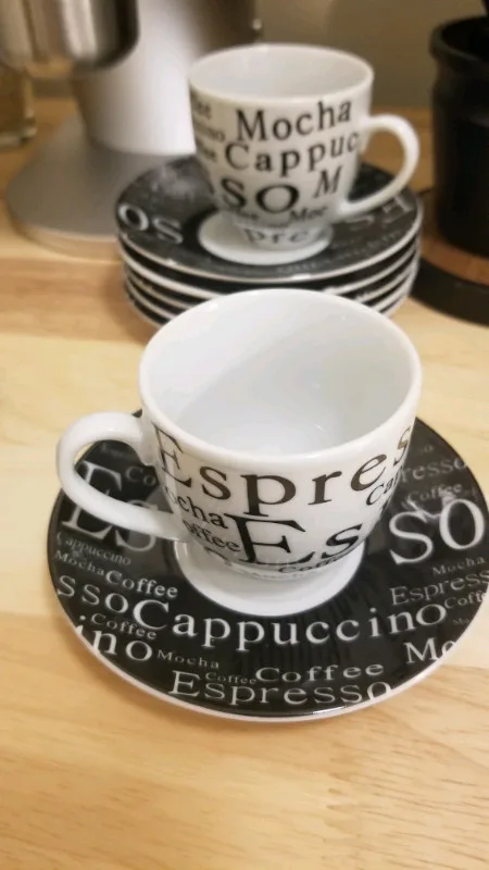 Set of 6 Matching Espresso Cups and Saucers image indicator(2)