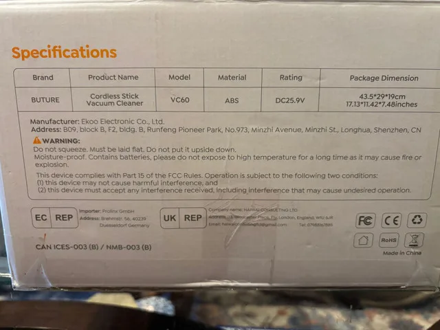 Buture VC60 Vacuum brand new image indicator(4)