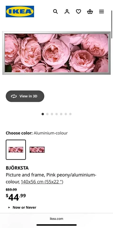 Pink flower framed picture thumbnail