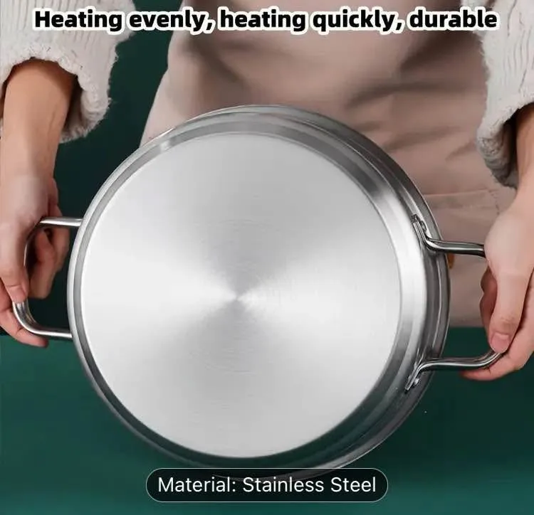 BNIB 10inch stainless steel soup pot with glass lid( firm price) image indicator(7)