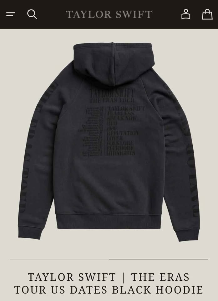 Taylor Swift | The Eras Tour US Dates Black Hoodie XL - photo 2