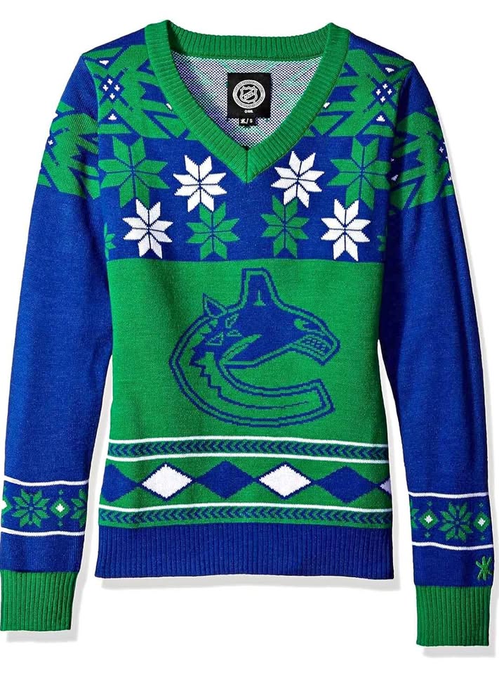 New Canucks Christmas Sweater Women's M