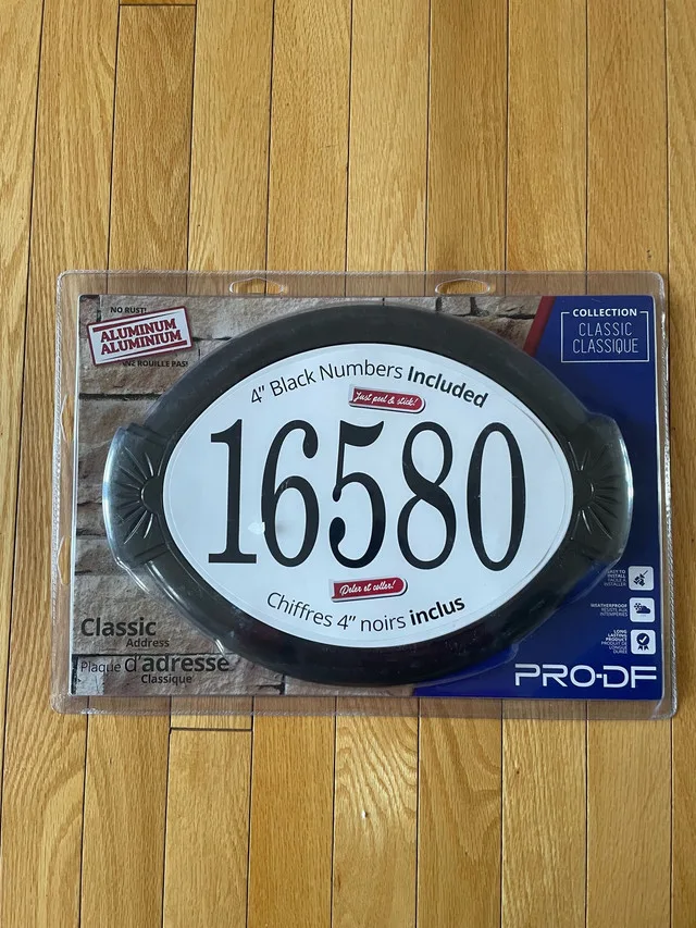 New aluminum PRO-DF Classic Address Plaque - aluminum thumbnail