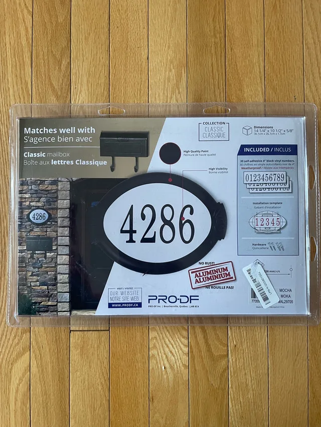 New aluminum PRO-DF Classic Address Plaque - aluminum image indicator(2)