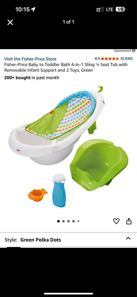 Fisher Price 4-in-1 baby/toddler tub