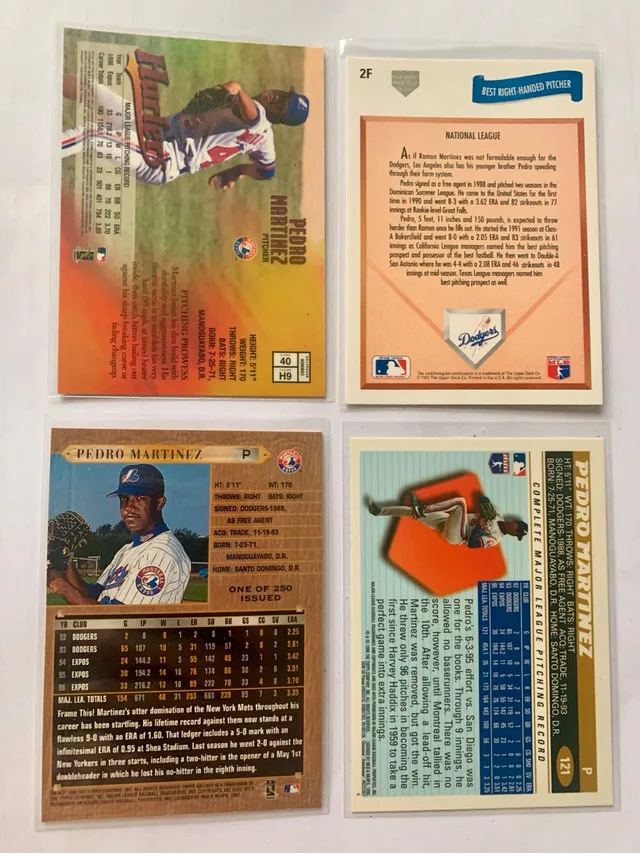 12 Pedro Martinez MLB Cards - 1 Refractor, 1 Rookie Card image indicator(2)