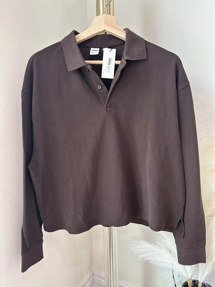 Aritzia Tourney Polo Longsleeve Size S NWT image indicator(4)
