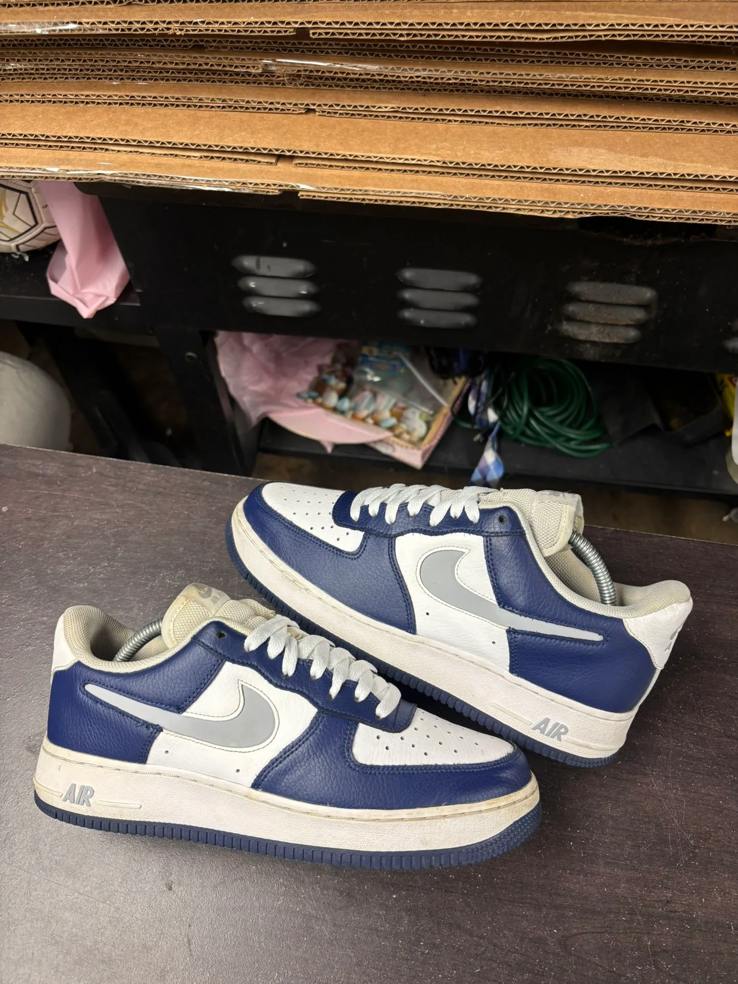 Air Force 1 Low White Navy Grey thumbnail