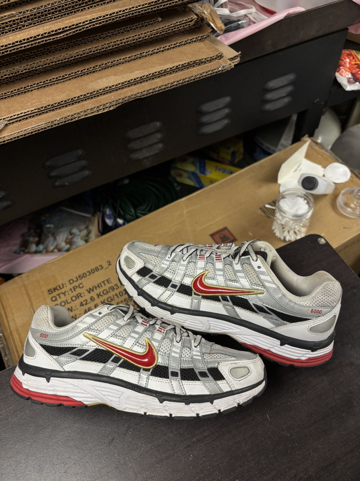 Nike P-6000 White Gold Red