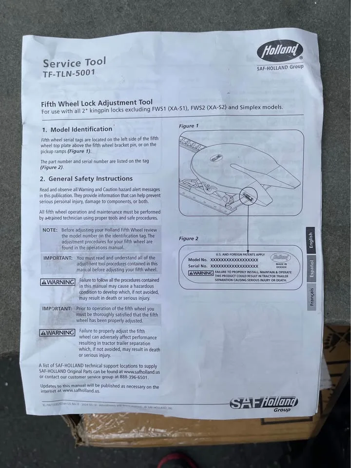 Tf-Tln-5001 - Fifth Wheel Lock Adjustment Tool - 2" image indicator(3)