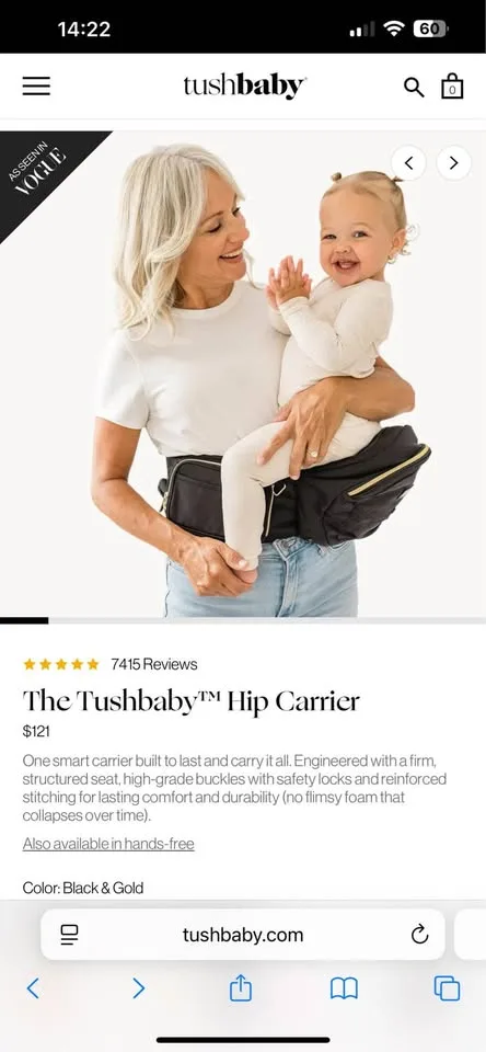 Gently used tush baby strapless baby hip seat image indicator(6)