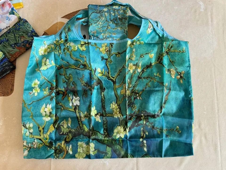 Art-Style Foldable Tote Bag Reusable Shopping Bags image indicator(2)