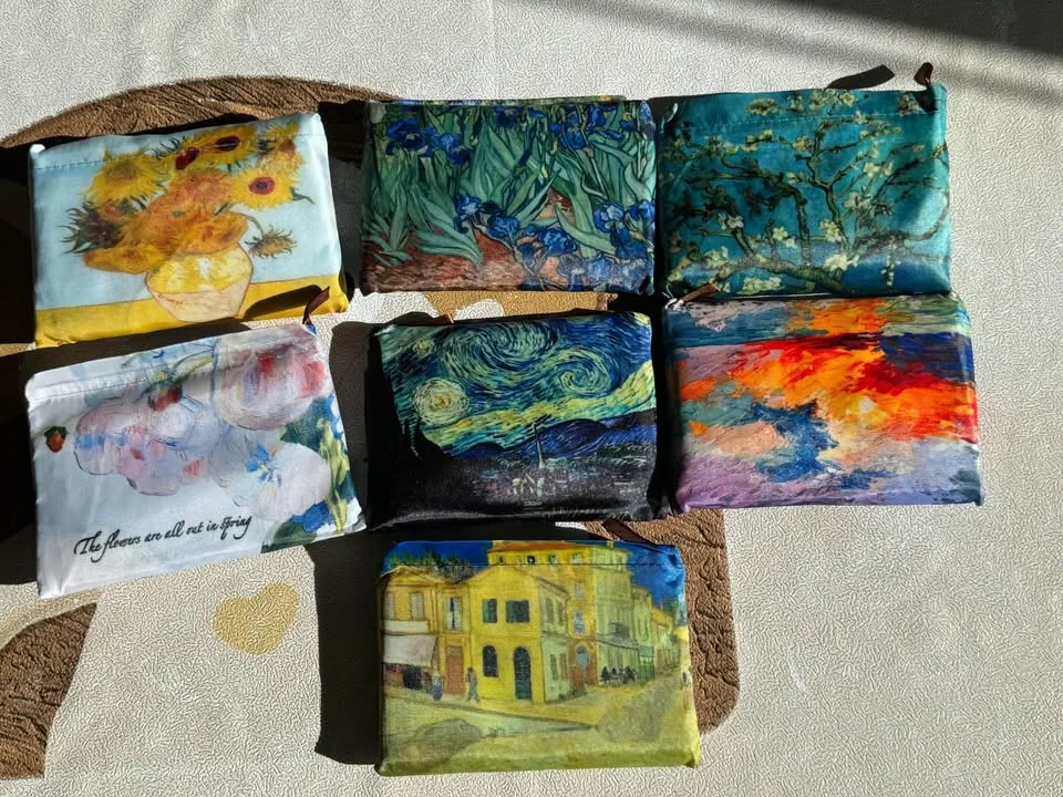 Art-Style Foldable Tote Bag Reusable Shopping Bags image indicator(9)