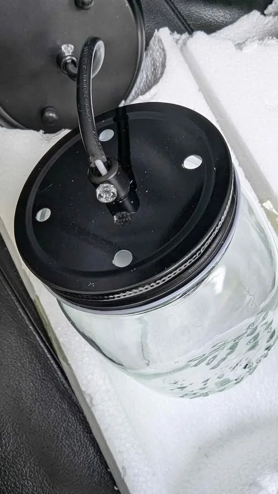 Mason jar hanging lamp BNIB. If ad is up, it's available. image indicator(8)