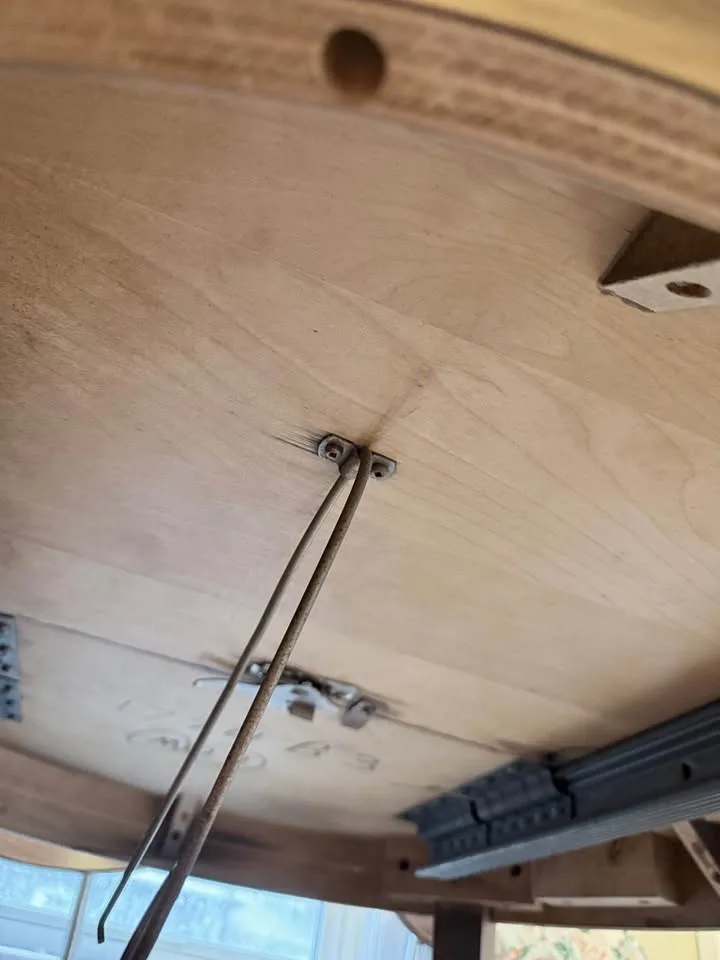 Mid century solid wood dining table image indicator(3)