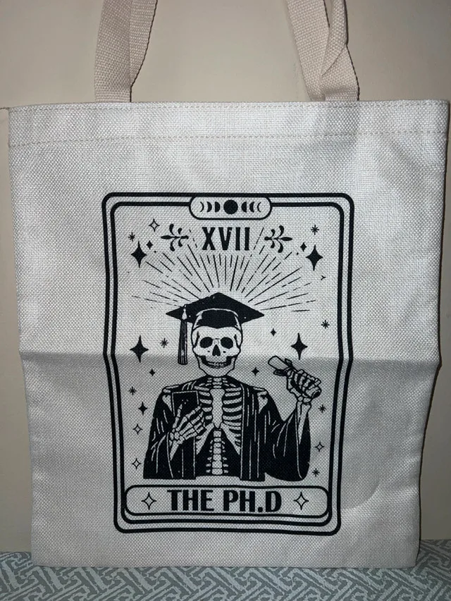 Skeleton Gothic Canvas Tote - The Ph.D Spooky image indicator(2)