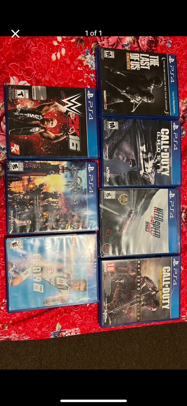 PS4 Game CDs Slightly Used