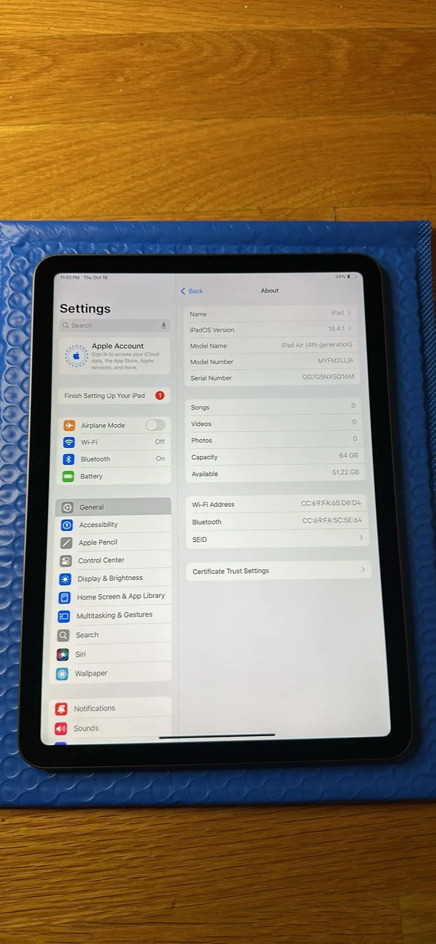 iPad Air 4th Gen 64gb WiFi image indicator(3)
