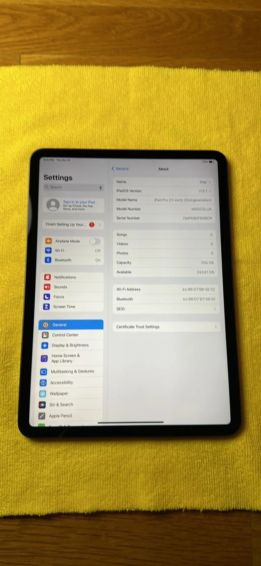 iPad Pro 11 inch 256gb 2nd Gen WiFi image indicator(3)