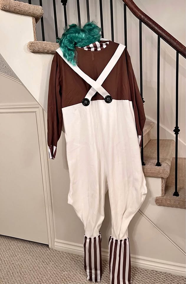 Willy Wonka Oompa Loompa Costume and Wig - Adult Size L