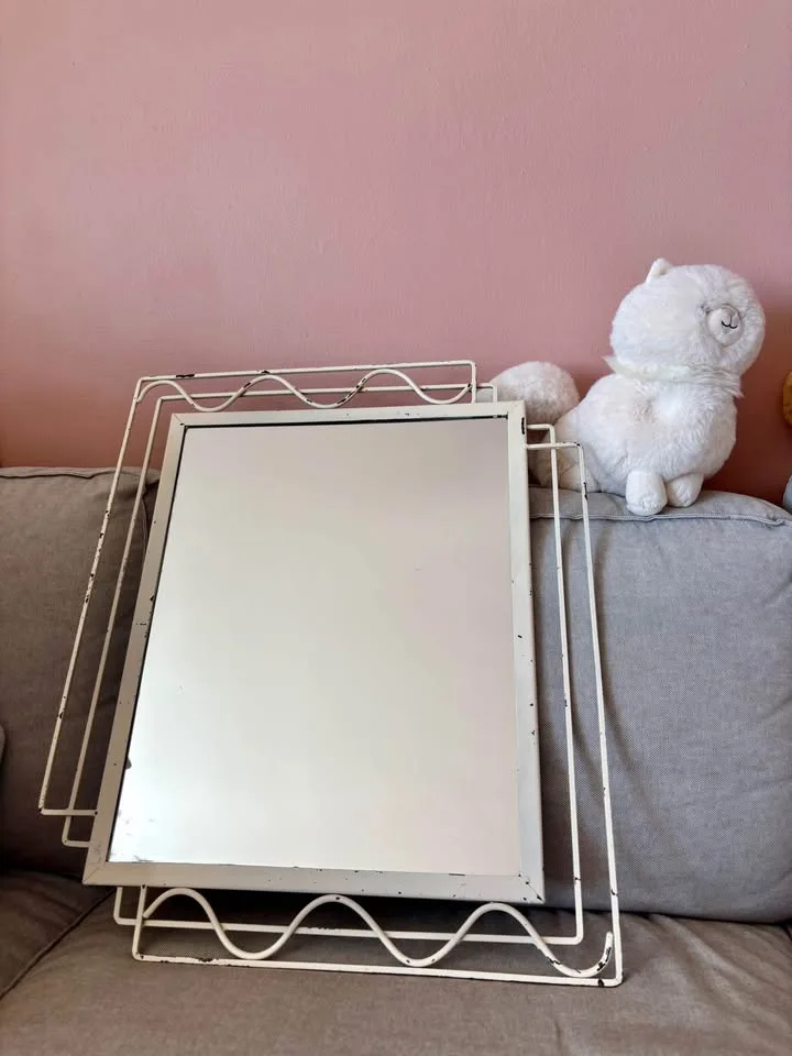 Decorative White Rectangular Mirror - 21 x 25 inches image indicator(2)