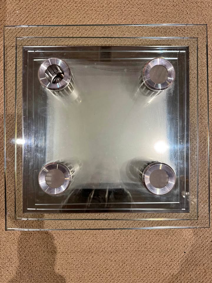 Modern Glass & Chrome Ceiling Light Fixture