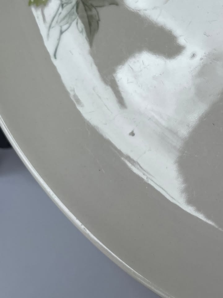 Green leaves hand painted in Japan platter - photo 4