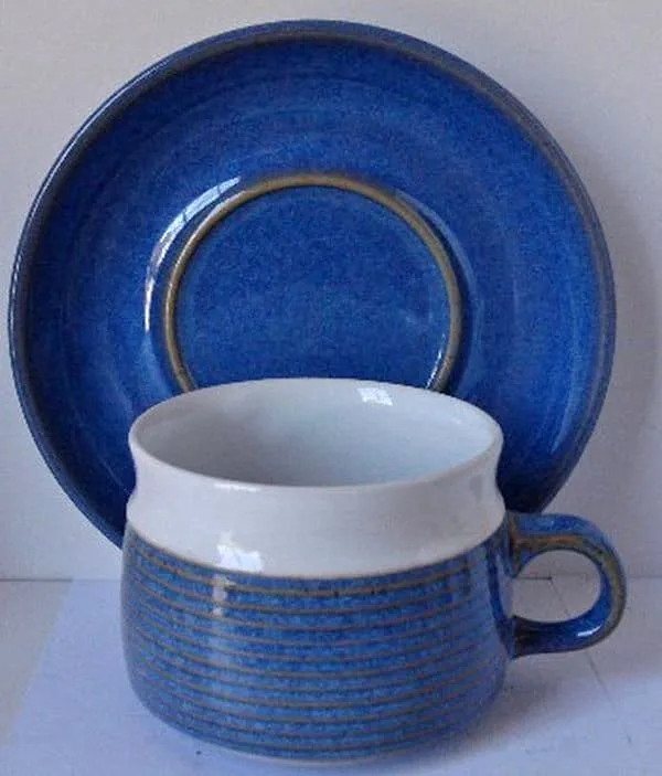 Vintage Denby Chatsworth Flat Cup and Saucer - 12 Avail thumbnail