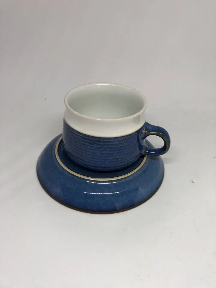 Vintage Denby Chatsworth Flat Cup and Saucer - 12 Avail image indicator(3)