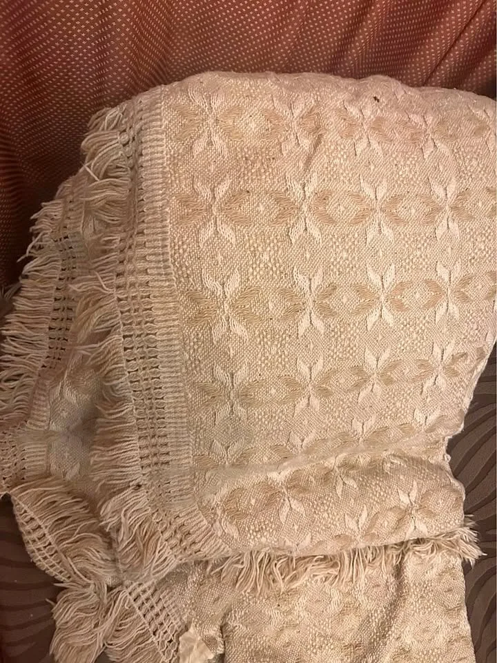 Vintage Portuguese Woven Throw / Bedspread thumbnail