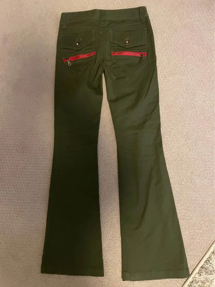 BCBG lowrise dark green Bootcut jeans image indicator(2)