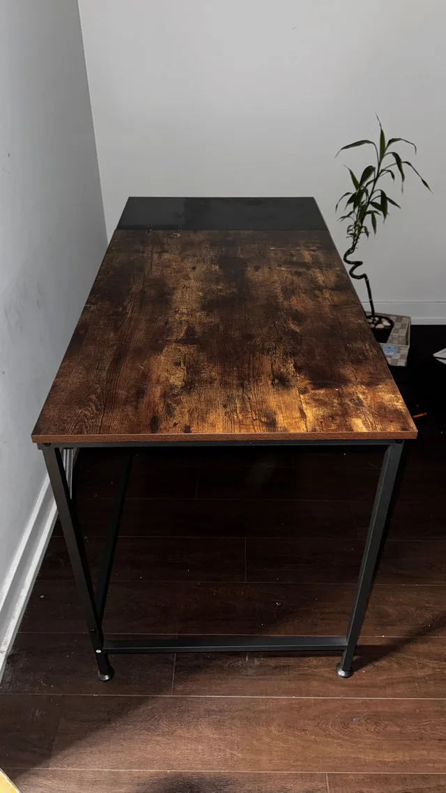 Computer Desk with Wooden Storage Shelf