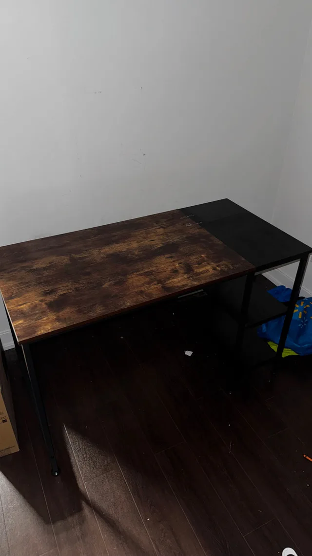 Computer Desk with Wooden Storage Shelf image indicator(4)