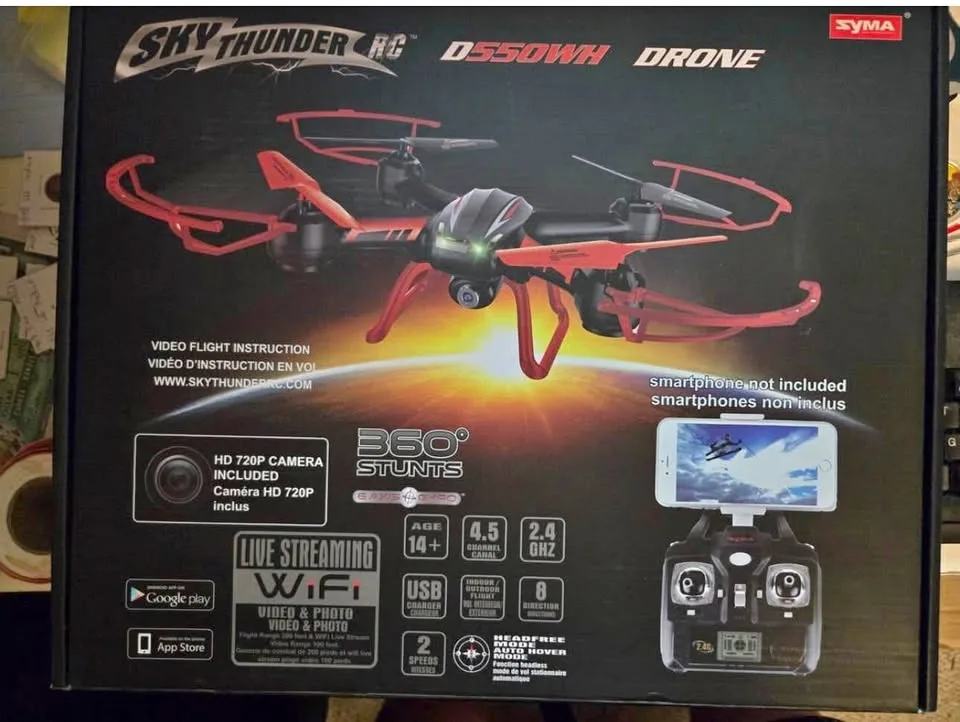 SYMA SkyThunder RC D550WH Drone With HD 720P Camera included thumbnail