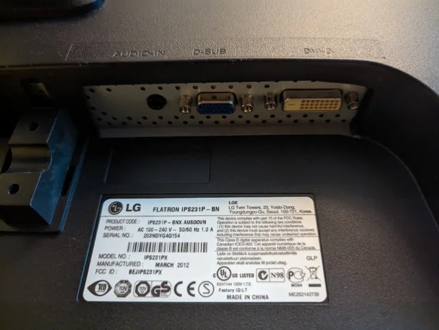 LG Flatron IPS231P 23in w/cables image indicator(3)