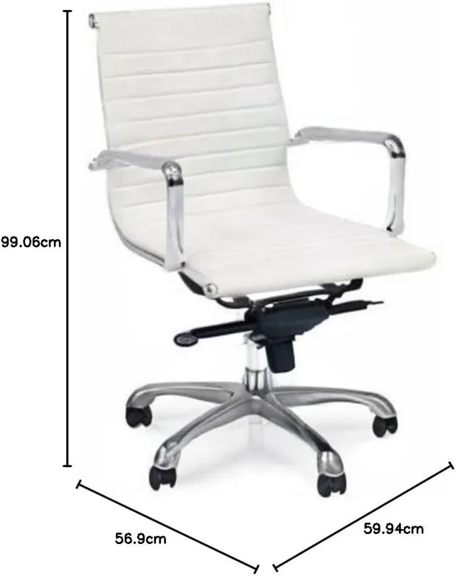 Modern White Office Management Chair image indicator(2)